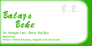 balazs beke business card